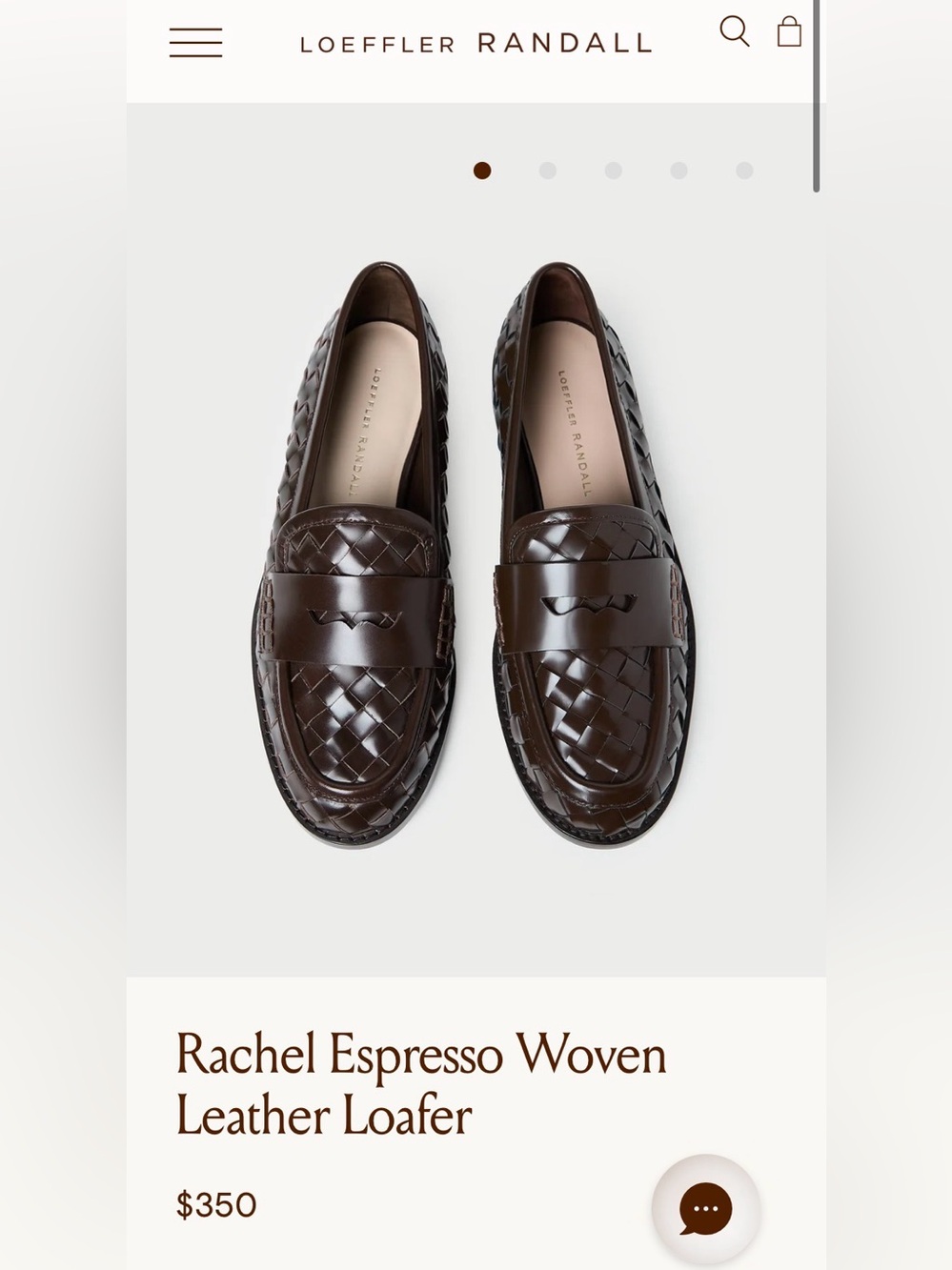 Loeffler Randall Rachel Woven Leather Loafers in Espresso Brown